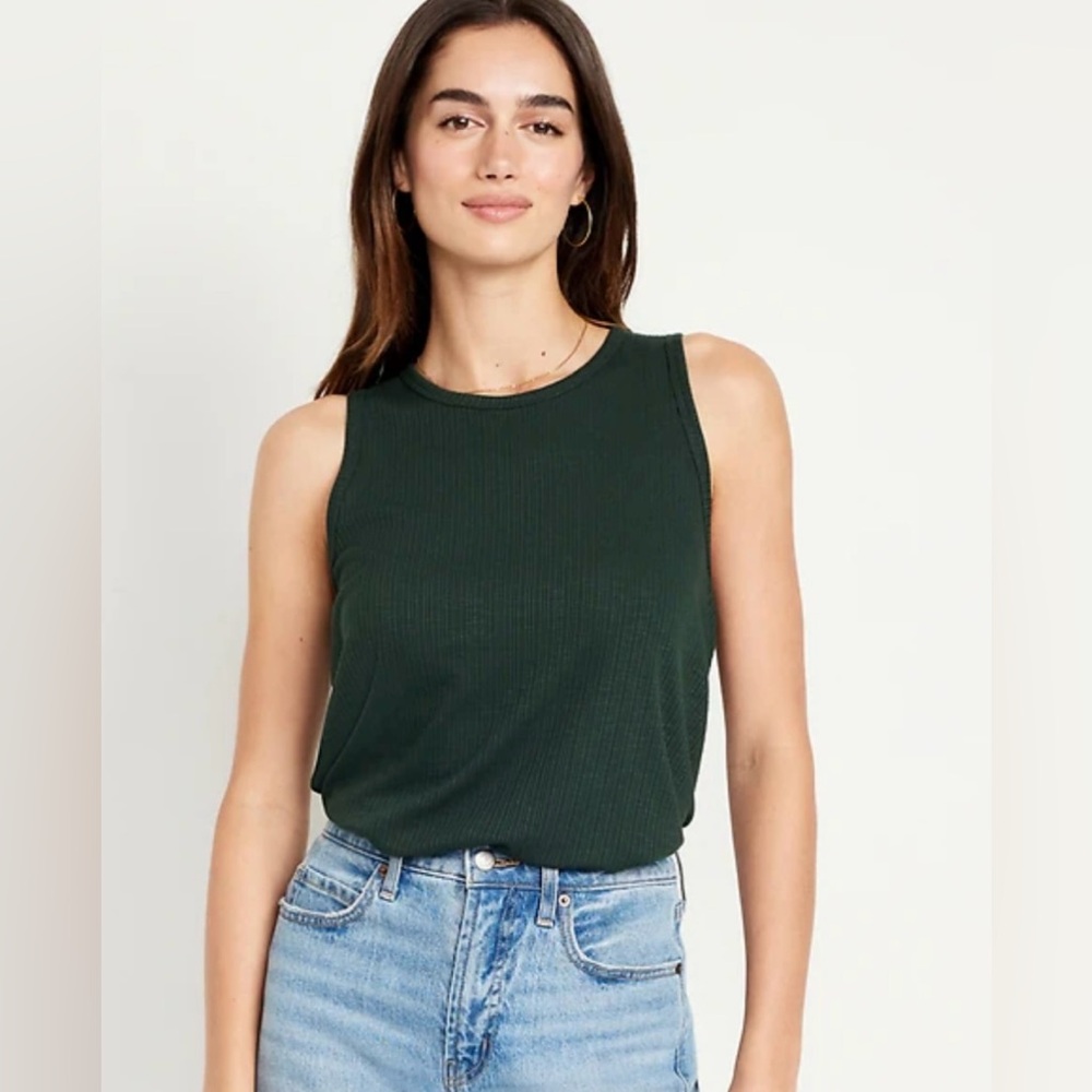 New! With Tags. Retired. Old Navy Luxe Sleeveless Top. Dark Green. Size: 2x.